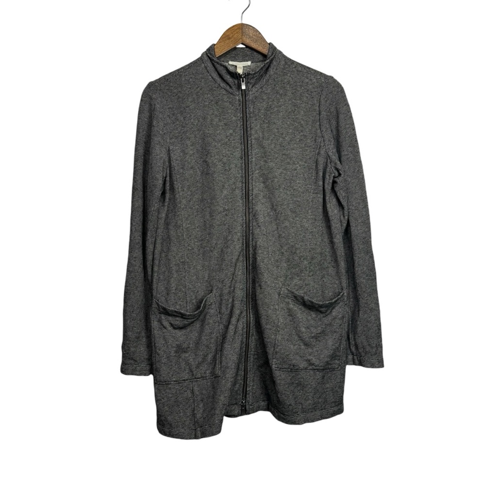 Eileen Fisher Hemp Organic Cotton Stand Collar Jacket Women S Pockets Full‎ Zip